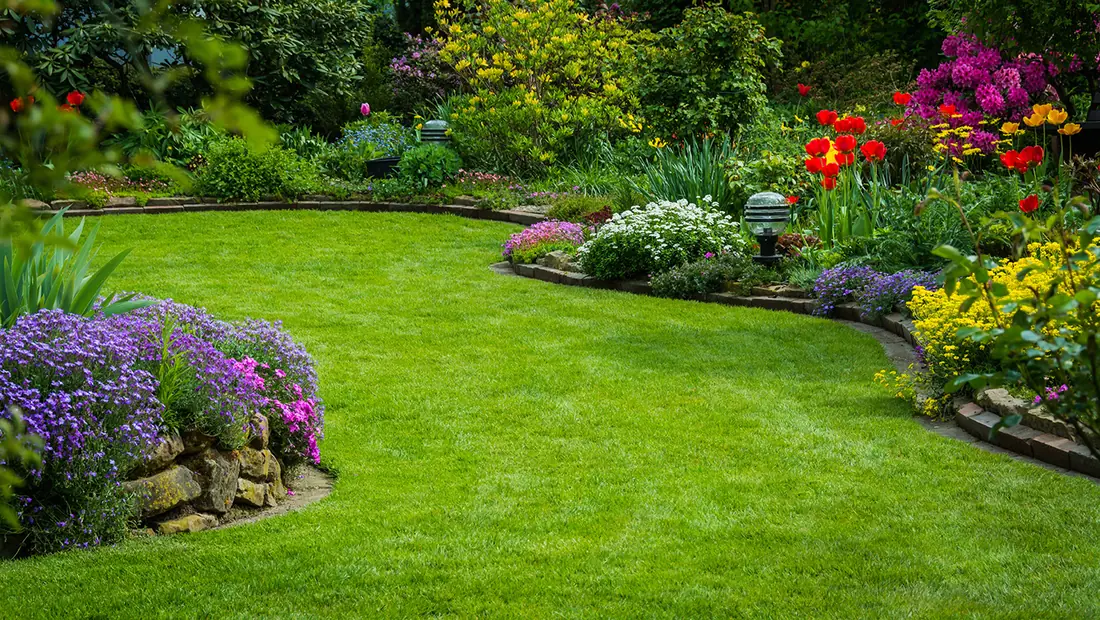 Jardin en pente avec muret de soutènement sur la butte de Cormeilles